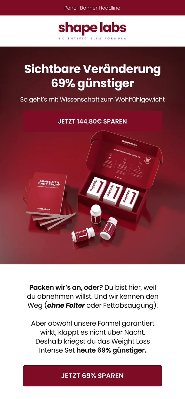 German Shape Labs promotional email produced by Ecom Mails
