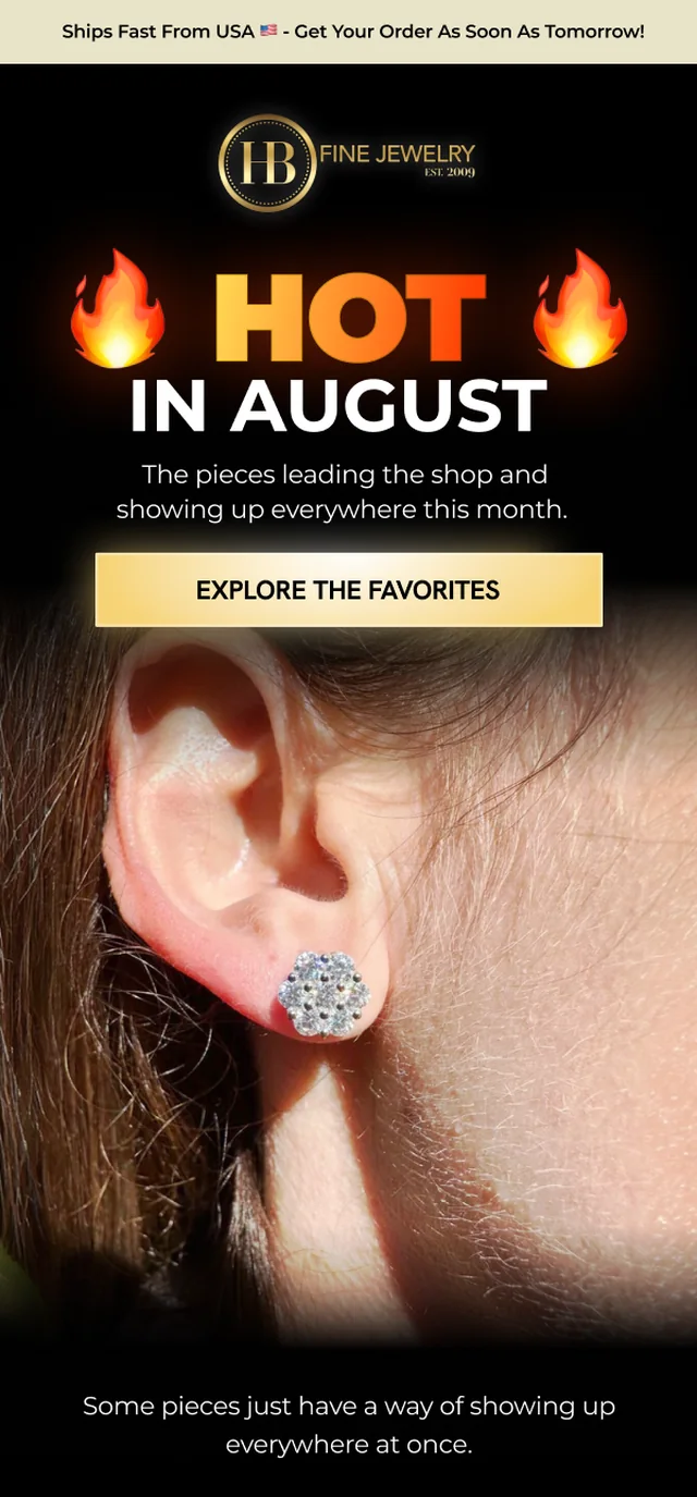 Fine Jewelry promotional email produced by Ecom Mails